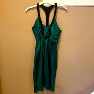 NWOT Emerald green silk dress small